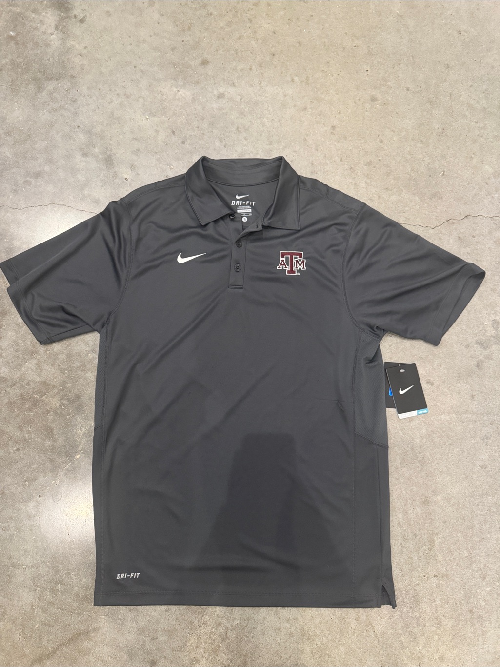 Nwt Nike Dri-Fit Texas A&M Aggies Reckoning Polo Men’s Small Anthracite